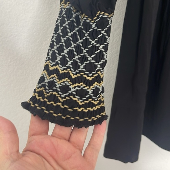 Free People‎ Late Night Picnic Mini Dress in Black Long Sleeve size medium - Picture 4 of 7